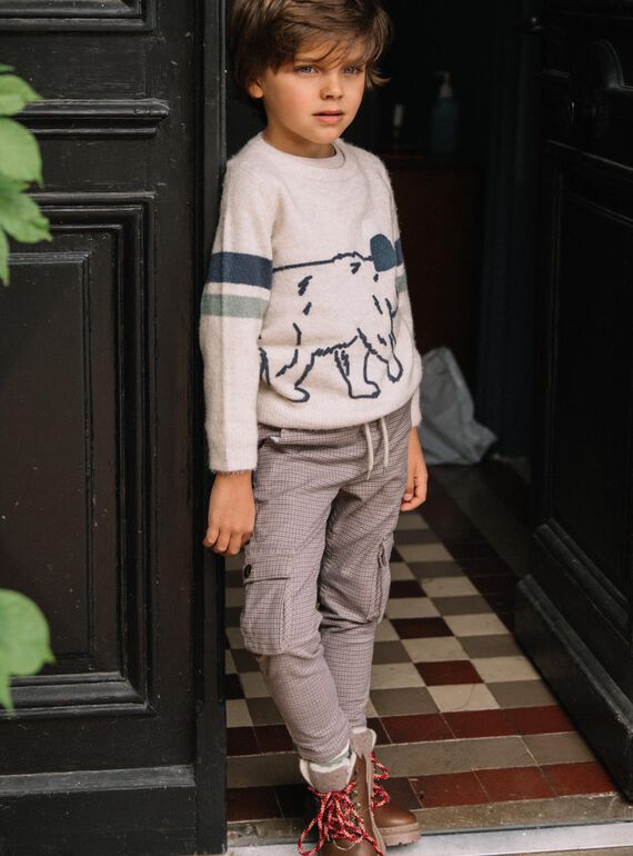Pantalon cargo à motif pied de poule DEDOUAGE / 22H3PGR2PANI814