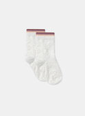 Chaussettes écrues jacquard fleur uni MACHOZETTE / 25E4PF71SOQ001