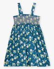 Robe courte à smock bleu canard à imprimé fleuri et citrons FRUSOLETTE 1 / 23E2PFX5RBS714