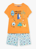 Pyjama orange et bleu à motifs monstres enfant garçon CAMONAGE / 22E5PG56PYJ400