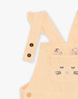 Salopette orange clémentine en twill à découpe oreilles de chat FAPRIA / 23E1BFO1SALE409