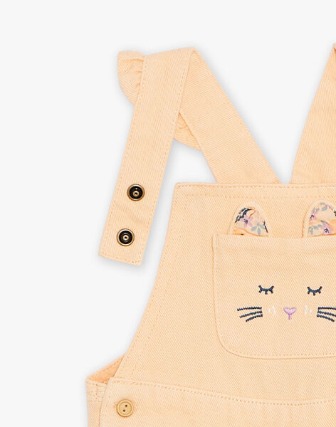 Salopette orange clémentine en twill à découpe oreilles de chat FAPRIA / 23E1BFO1SALE409