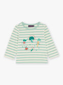 T-shirt vanille à rayures et légumes FACLEM / 23E1BGB1TML611