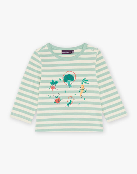 T-shirt vanille à rayures et légumes FACLEM / 23E1BGB1TML611