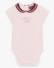Body en coton fantaisie rose pâle bébé fille CAILANA / 22E1BF92BOD301
