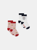 Lot de 2 paires de chaussettes à rayures ou uni blanc Bébé Garçon NADORIAN / 25H4BGK1SOQ001
