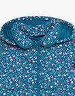 Veste matelassée à capuche bleu canard DRAMIETTE / 22H2PFG1VES714