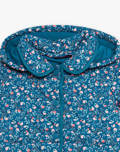 Veste matelassée à capuche bleu canard DRAMIETTE / 22H2PFG1VES714