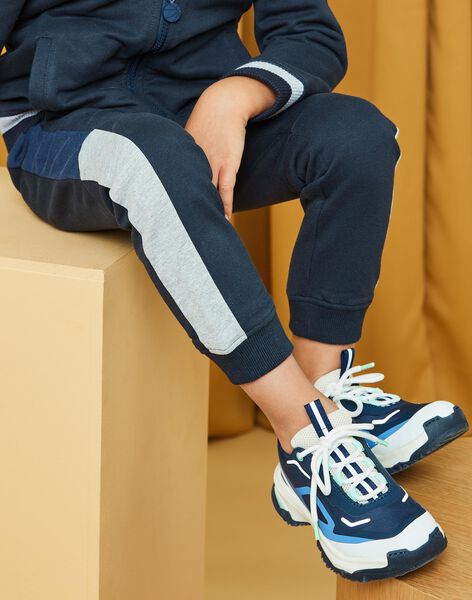 Jogging bleu foncé à détails bleus et gris chiné DICLAGE2 / 22H3PGL2JGB705
