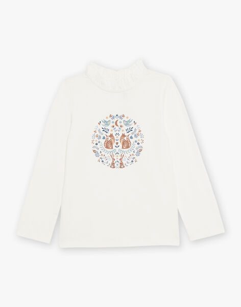 T-shirt écru à motifs fleurs et renards DIASOPETTE / 22H2PFY1TML001