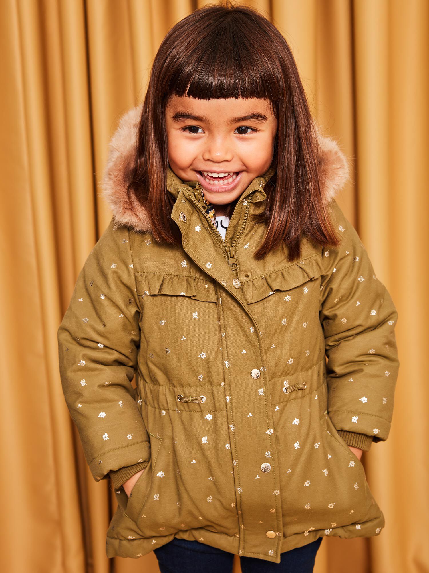 Manteau 3 en 1 kaki fleurs dor s Fille Sergent Major