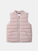 Doudoune sans manches rose pale et imprimé fleuri Fille NAEDOETTE / 25H2PF31GTV303