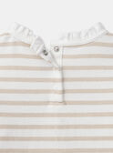 T-shirt blanc à rayures doré avec col et manches longues Fille NIXUBETTE 3 / 25H2PFH2TML001