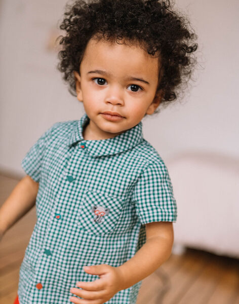 Chemise A Imprime Vichy Verte Et Blanche Bebe Garcon Achat En Ligne Les Trois Petites Peches Sergentmajor