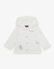 Cardigan en molleton beige chiné à capuche et à broderies animaux fantaisie FAORIS / 23E1BGO1CARA011