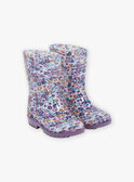 Bottes de pluie violettes à imprimé fleuri FAPLUIETTE / 23N10PF11D0C708