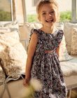 Robe violette en satin de coton fleuri FREBLOETTE / 23E2PFI4ROBH701