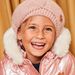 Bonnet rose effet croisé en tricot