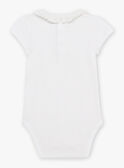 Body écru à col volanté et broderies fleuries bébé fille CANORA / 22E1BFK1BOD001