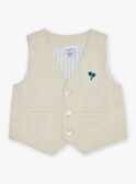 Veste beige sans manches en lin FAEDOUARD / 23E1BGI1VSMA013