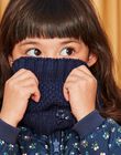 Snood marine nud popeline imprimé fleurs DRAVIETTE / 22H4PFG1SNO070