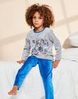 Ensemble pyjama gris chiné en velours thème Paris FLOVILAGE / 23E5PG25PYJ943