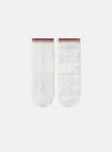 Chaussettes écrues jacquard fleur uni MACHOZETTE / 25E4PF71SOQ001