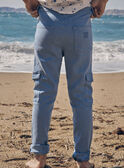 Pantalon cargo slim bleu givré LESLIMAGE / 24H3PGJ1PANC206