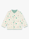 Gilet réversible vert et vanille en molleton style varsity FACRISTO / 23E1BGB1GIL611
