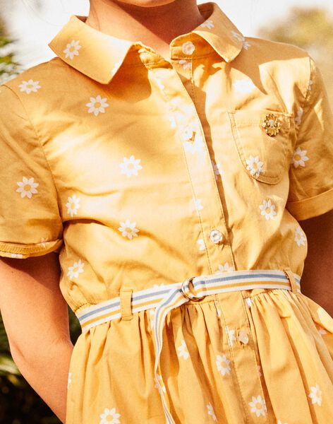 Robe chemise jaune à fleurs FASOLETTE / 23E2PF82ROBB105