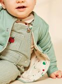 Gilet réversible vert et vanille en molleton style varsity FACRISTO / 23E1BGB1GIL611