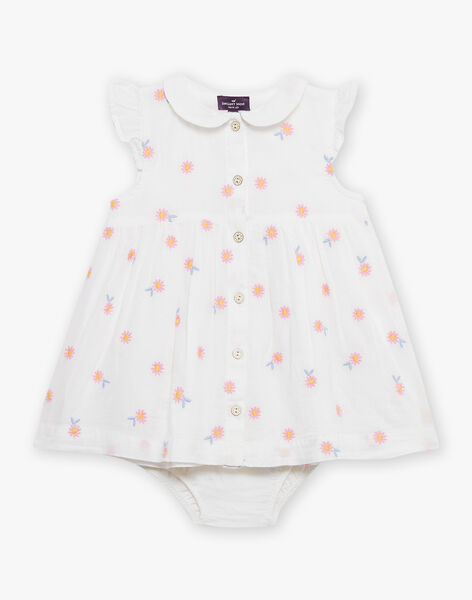 Robe et culotte blanches à imprimé fleuri FASISI / 23E1BFS1ROB001