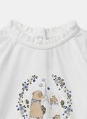 Blouse blanche à motif chien et manches longues ressérées Bébé Fille NAJOLIE / 25H1BFQ1TEE009