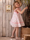 Robe blanche brodée imprimé palmiers enfant fille ZYPANETTE / 21E2PFU2ROB000