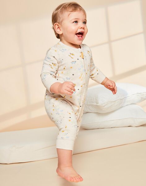 Grenouillère beige clair thème jungle FEDORIAN / 23E5BG25GREA011