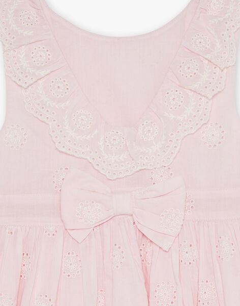 Robe rose à broderies fleuries FREROSETTE / 23E2PFI2ROBD320