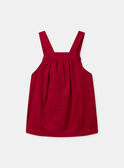 Chasuble rouge en velours à broderies fleurs et pommes Bébé Fille NAGULIA / 25H1BFM1CHS050