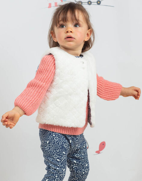 Cardigan Sans Manches Ecru En Fausse Fourrure Bebe Fille Pull Gilet Et Cardigan Bebe Sergentmajor