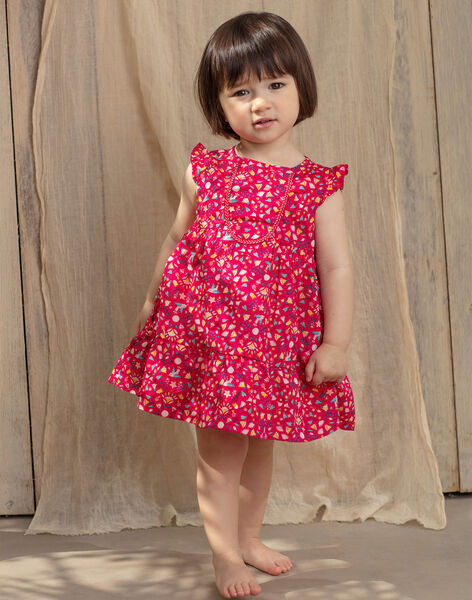 Robe Rose Framboise Imprimee Bebe Fille Robe Bebe Sergentmajor