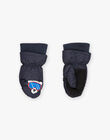 Moufles en twill à motif tête d'animal bleu marine DEBEARAGE / 22H4PGN2GAN703