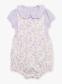 Body blanc et barboteuse lilas à imprimé fleurs FORANE / 23E0CFT1ENS000