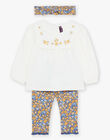 Chemisier écru avec legging et bandeau bleu marine à fleurs 23E1BF81ENS001