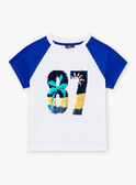 T-shirt blanc et bleu à manches courtes LADUAGE / 24H3PGI4TMC000