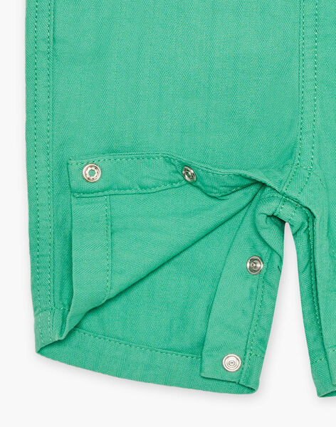 Salopette courte vert pistache en herringbone FAMARTIN / 23E1BGN1SAC610