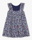 Robe violette en satin de coton fleuri FREBLOETTE / 23E2PFI4ROBH701