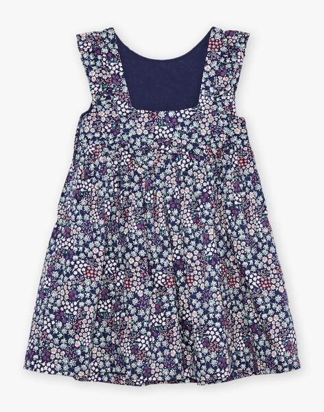 Robe violette en satin de coton fleuri FREBLOETTE / 23E2PFI4ROBH701