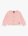 Gilet en tricot rose FADORIANE / 23E1BFB1CARD309