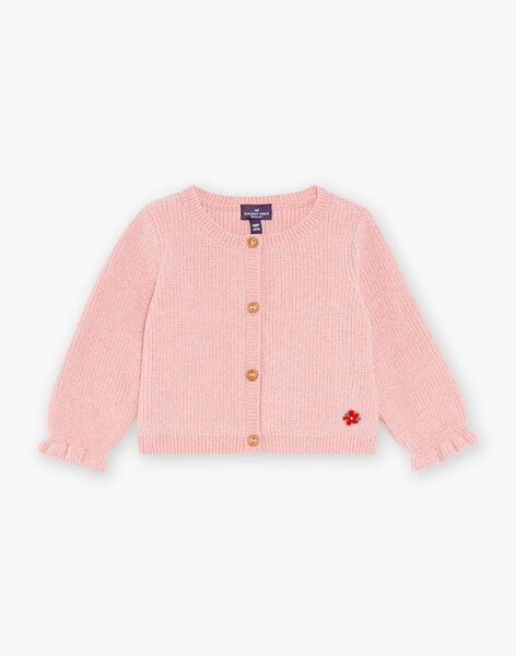 Gilet en tricot rose FADORIANE / 23E1BFB1CARD309
