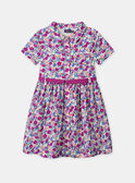 Robe chemise imprimé fleuri avec ceinture Fille NACHEMETTE / 25H2PFJ1ROB002