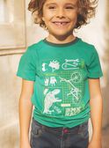 T-shirt vert dinosaure et vélos phosphorescents FEPAGE / 23E3PGB2TMC630